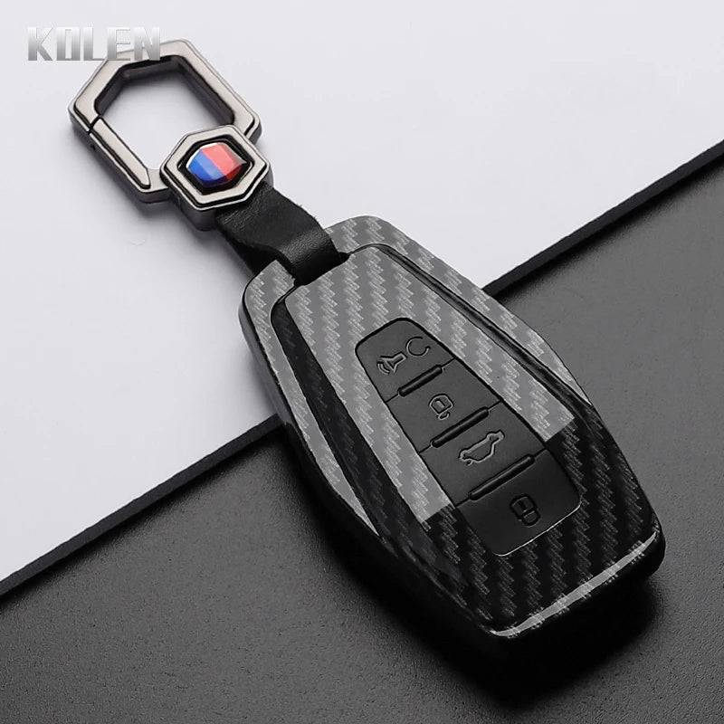 Car Key Cover Compatible with Geely Coolray Atlas Boyue NL3 Emgrand X6 X7 EX7 GT GC9 Borui – Carbon Fiber Style