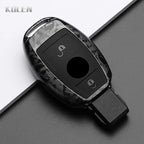 Car Key Cover Compatible with Mercedes-Benz A B C E Class GLS GLA GLK GLC CLS CLA AMG W204 W205 W212 W463 W176 – Carbon Fiber Style