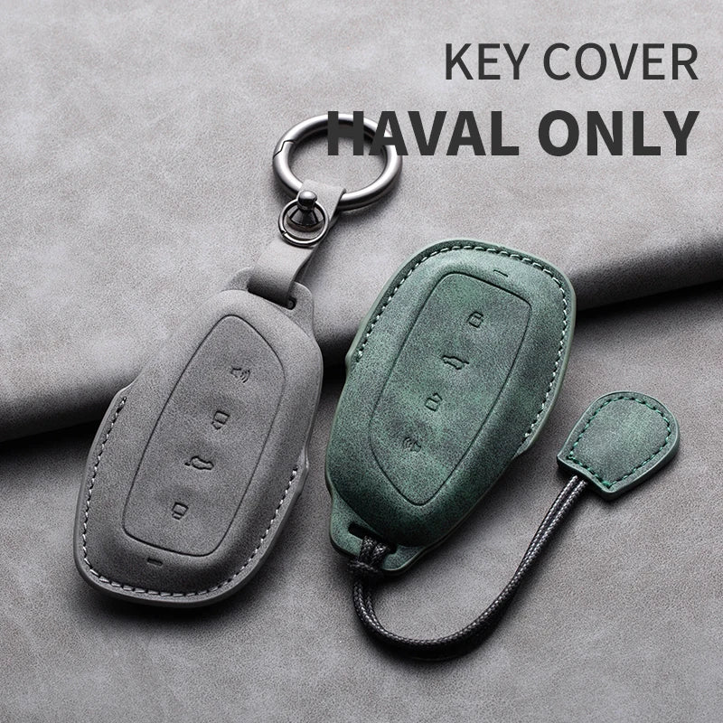 Leather Car Key Cover Compatible with Great Wall Haval/Hover H6, H7, H8, H4, H9, F5, F7, H2S, H3, H5, M6, Dargo, B07, A07