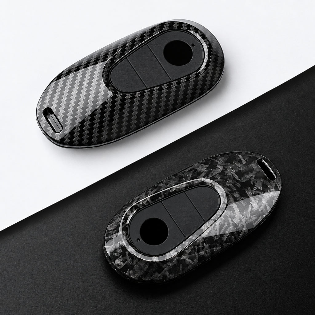 Car Key Cover Compatible with Mercedes-Benz C E S Class GLC GLB CLA CLS W223 W214 W206 X254 S400 S450 S480 – Carbon Fiber Style