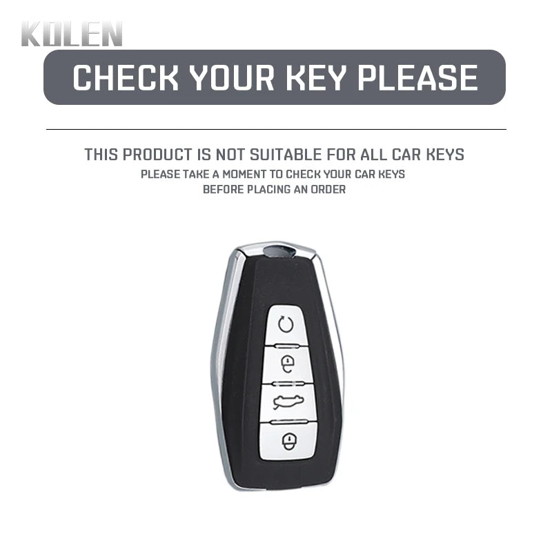 Car Key Cover Compatible with Geely Coolray X6 Geometry C Emgrand Global Kulrey Hawk GX7 Okavango – Carbon Fiber Style
