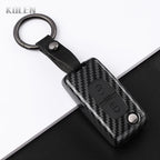 Car Key Cover Compatible with Peugeot 107 207 307 308 407 607 3008 5008; Citroen Xsara Picasso C5 C6 C8 – Carbon Fiber Style