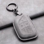 Leather Car Key Fob Cover Compatible with Cadillac CT4, CT5, ATS, CT6, CTS, DTS, XT5, Escalade ESV, SRX, STS, XTS, XT4, 28T, ELR