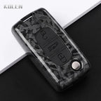 Car Key Cover Compatible with Peugeot 107 207 307 308 407 607 3008 5008; Citroen Xsara Picasso C5 C6 C8 – Carbon Fiber Style