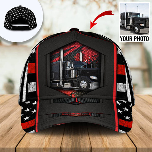Semi Truck Custom Photo Personalized Classic Cap For Parties Vacations And Relaxed Daily Outfits