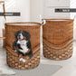 Sennenhund Berner Dog Rattan Texture Laundry Basket For Room Home Organizer