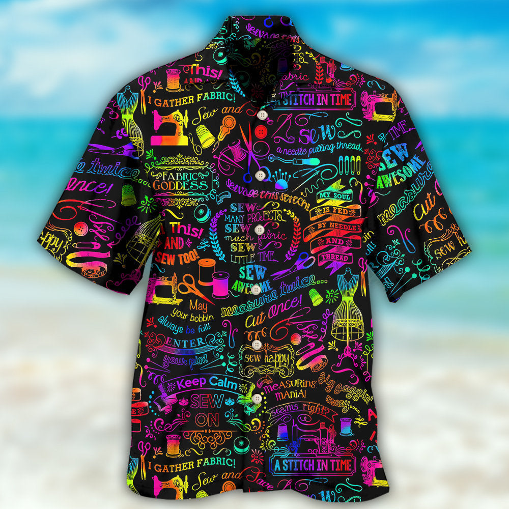 Sewing Hawaiian Shirt With All Over Print For Vacation Parties Beach Outings And Relaxed Daily Wear
