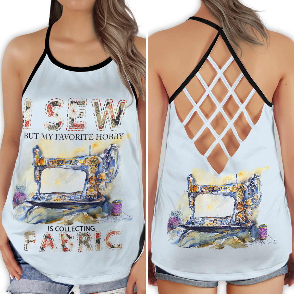 Sewing Is My Beautiful Life Hollow Tank Top For Yoga Workouts And Casual Wear