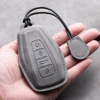 Leather Car Key Cover Compatible with Geely Coolray, X6, Emgrand, Global Hawk, GX7, Atlas, Boyue, NL3, X7, EX7, Kulrey, GT, GC9