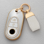 Quicksand Gold TPU Car Key Fob Cover for Mercedes-Benz C, E & S-Class, CLE, GLC, EQS & EQE – W206, W214, W223, C236, X254