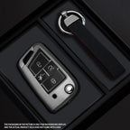 4-Button Black Warrior-Style TPU Car Key Fob Cover for Volkswagen Golf 7 MK7, Tiguan MK2, SEAT Ateca, Leon FR & Ibiza