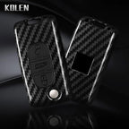 Car Key Cover Compatible with Peugeot 107 207 307 308 407 607 3008 5008; Citroen Xsara Picasso C5 C6 C8 – Carbon Fiber Style
