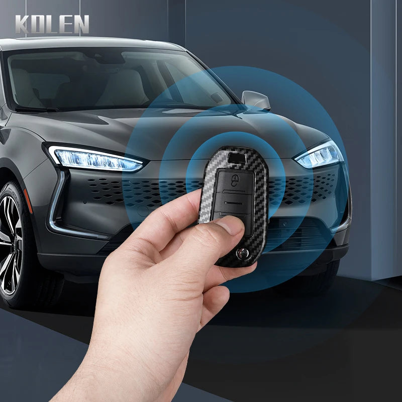 Car Key Cover Compatible with Peugeot 208 301 307 308 508 2008 3008 5008 Expert; Citroen C3 C4 C5 Cactus C6 C8 – Carbon Fiber Style