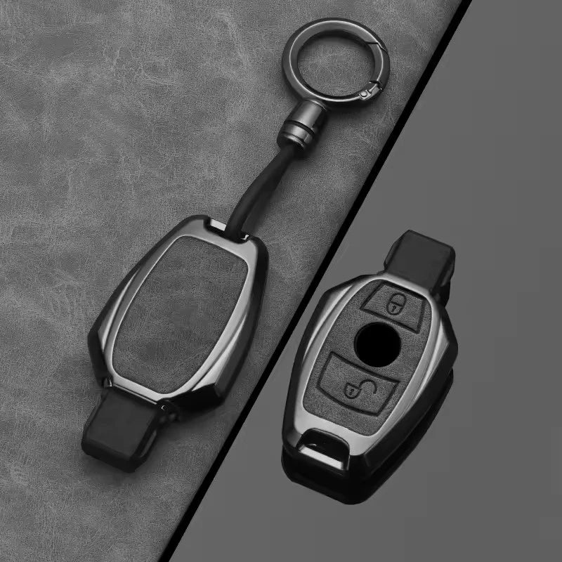 2/3 Buttons Alloy-Style Car Key Fob Cover for Mercedes-Benz A-Class, B-Class, C-Class, E-Class, CLA, CLS, GLA, GLB, GLC, GLK, GLE, GLS & G-Class – W204, W205, W212, W463