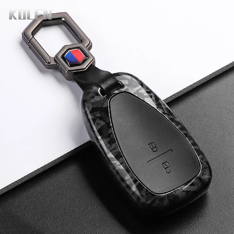 Car Key Cover Compatible with Chevrolet Malibu Blazer Traverse Onix Equinox Volt Bolt Trax Orlando Cruze Spark Camaro – Carbon Fiber Style
