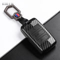Car Key Cover Compatible with Land Rover Range Rover Sport Evoque Velar Discovery Defender; Jaguar XE E-PACE XF – Carbon Fiber Style