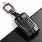 Car Key Cover Compatible with Land Rover Range Rover Sport Evoque Velar Discovery Defender; Jaguar XE E-PACE XF – Carbon Fiber Style