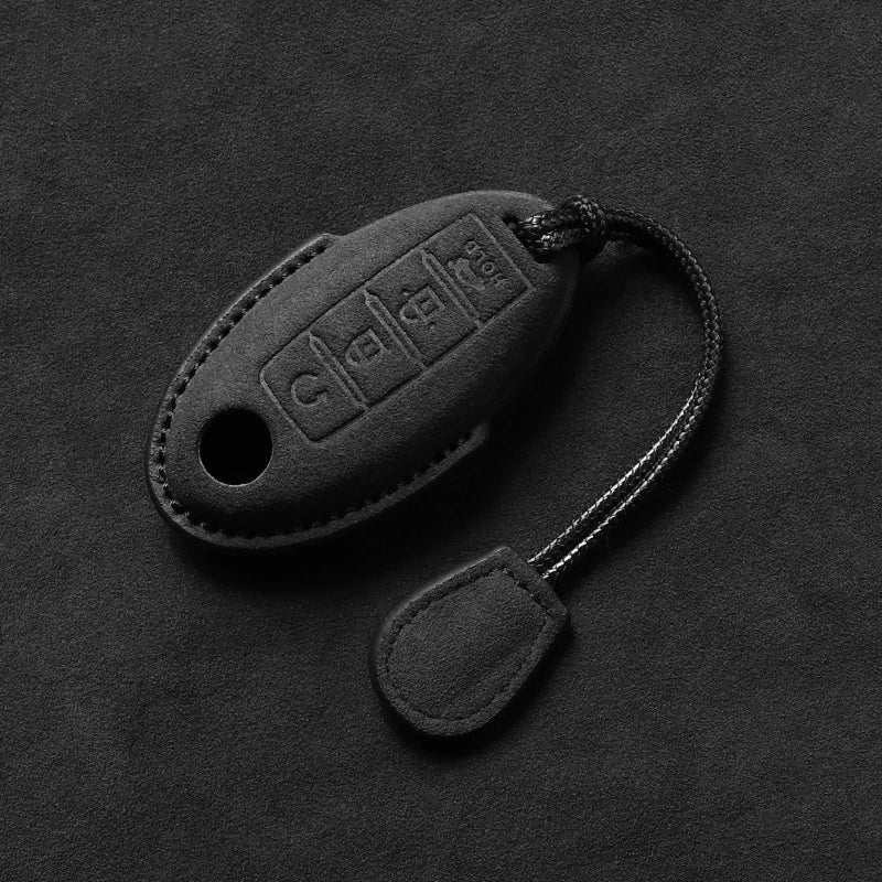 Suede Remote Key Fob Cover Compatible with Nissan Qashqai, X-Trail, T31, T32, Juke, J10, J11, Tiida, Altima, Pathfinder, Kicks