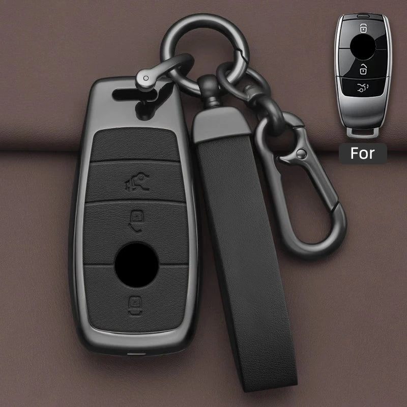 Alloy-Style Car Key Fob Cover for Mercedes-Benz A, C, E, S & G-Class, GLC, CLE, CLA, GLB, GLS & AMG – W177, W205, W213, W222, X167