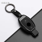 Car Key Cover Compatible with Mercedes-Benz A B C E Class GLS GLA GLK GLC CLS CLA AMG W204 W205 W212 W463 W176 – Carbon Fiber Style