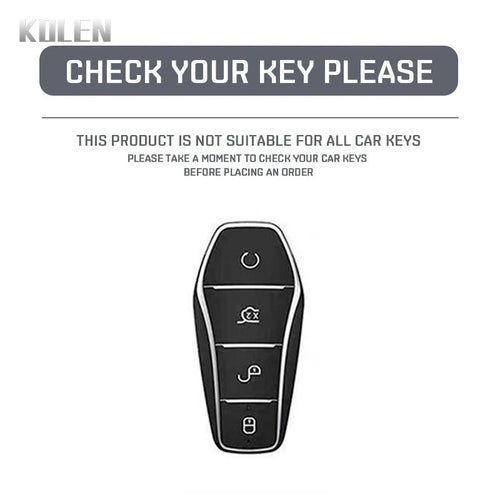 Car Key Cover Compatible with BYD Qin Plusdmi Atto 3 Han EV Dolphin – 4 Buttons – Carbon Fiber Style