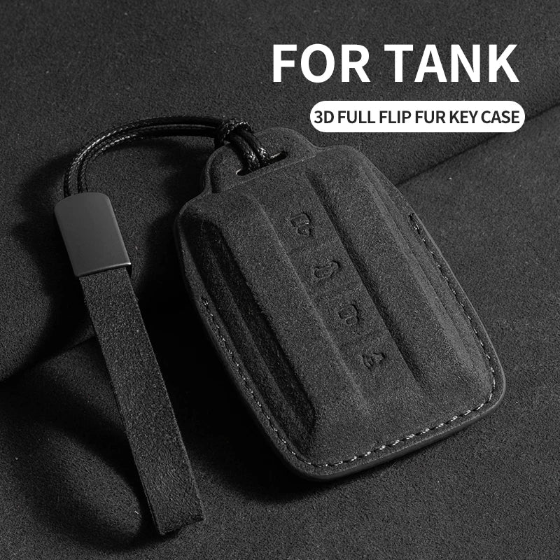 Suede Remote Key Fob Cover Compatible with TANK 300, 500