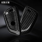 Car Key Cover Compatible with BMW X1 X3 X5 X6 X7 1 3 5 6 7 Series G20 G30 G11 F15 F16 G01 G02 F48 – Carbon Fiber Style