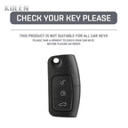 Car Key Cover Compatible with Ford Fiesta Focus 2 Ecosport Kuga Escape Falcon B-Max C-Max Eco Sport Galaxy – Carbon Fiber Style