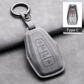 Leather Car Key Cover Compatible with Geely Coolray, X6, Emgrand, Global Hawk, GX7, Atlas, Boyue, NL3, X7, EX7, Kulrey, GT, GC9