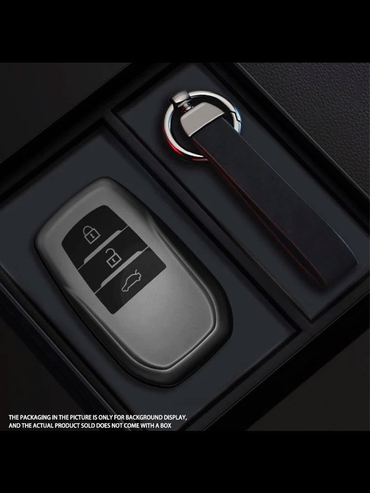 Black Warrior-Style TPU Car Key Fob Cover for Toyota Corolla SE (2023), Camry 50/55, TLC200, Yaris, Land Cruiser Prado 150 & RAV4