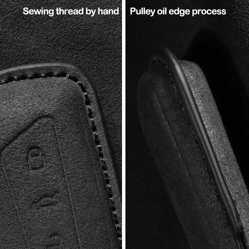 Suede Keyless Car Key Cover Compatible with VW Volkswagen GTI, R, MK8, Golf 8, ID.3, ID.4, ID.6