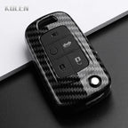 Car Key Cover Compatible with Chevrolet Cruze Aveo Trax Sail Malibu Captiva; Opel/Vauxhall Astra J Corsa Insignia Mokka – Carbon Fiber Style