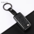 Car Key Cover Compatible with Peugeot 107 207 307 308 407 607 3008 5008; Citroen Xsara Picasso C5 C6 C8 – Carbon Fiber Style