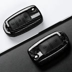 Car Key Cover Compatible with Volkswagen (VW) Polo Tiguan Passat B5 B6 B7 Golf 4 5 6 MK6 Jetta Lavida – Carbon Fiber Style