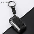 Car Key Cover Compatible with Jaguar XE XJ XF Guitar; Land Rover Range Rover Sport Evoque Freelander Velar Discovery 4 – Carbon Fiber Style