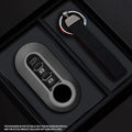 Black Warrior-Style TPU Car Key Fob Cover for Fiat Ducato, 500, 500L, Panda & Grande Punto; Lancia Musa