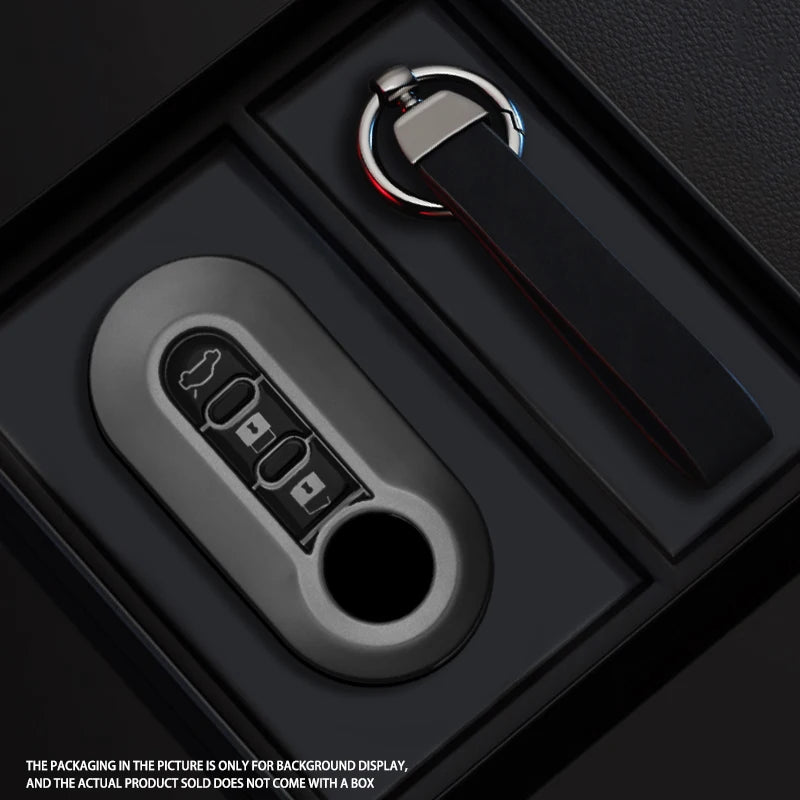 Black Warrior-Style TPU Car Key Fob Cover for Fiat Ducato, 500, 500L, Panda & Grande Punto; Lancia Musa
