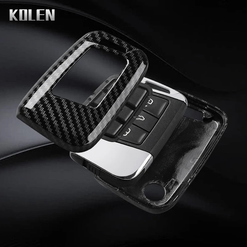 Car Key Cover Compatible with Volkswagen (VW) Passat B8 Magotan; Skoda Superb A7 Kodiaq; SEAT – Carbon Fiber Style