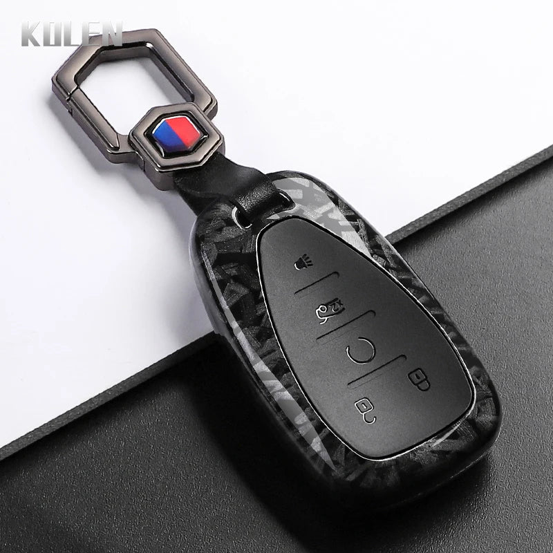 Car Key Cover Compatible with Chevrolet Malibu Blazer Traverse Onix Equinox Volt Bolt Trax Orlando Cruze Spark Camaro – Carbon Fiber Style