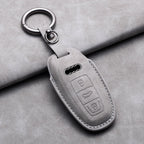 Leather Remote Key Fob Cover Compatible with Audi A4, B9, A5, A6, 8S, 8W, Q5, Q7, 4M, S4, S5, S7, TT, TTS, TFSI