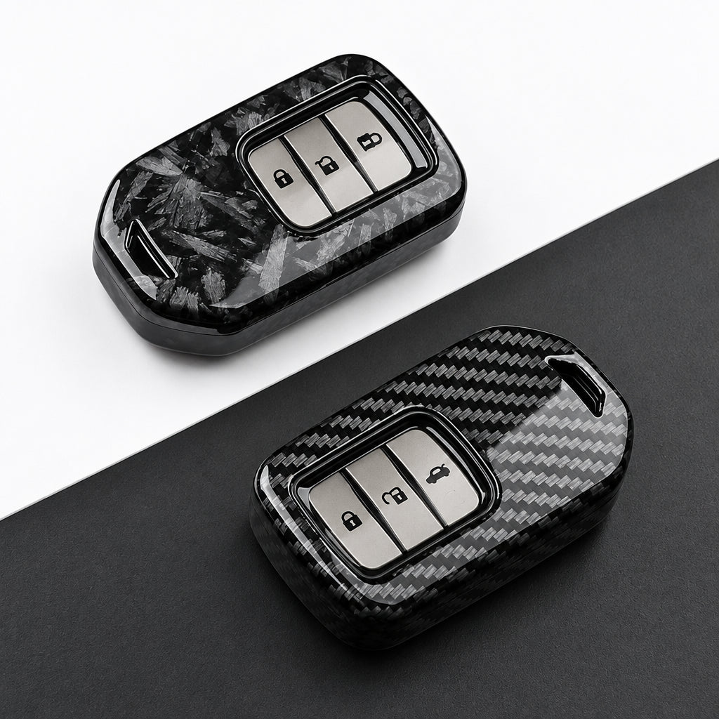 Car Key Cover Compatible with Honda City Turbo Crider XRV 10th Civic Accord – Carbon Fiber Style