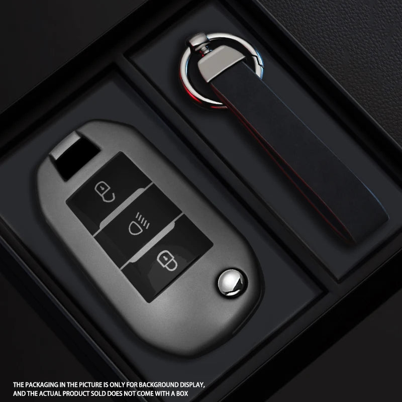 Black Warrior-Style TPU Car Key Fob Cover for Peugeot 208, 308, 408, 508, 2008, 3008, 4008 & 5008; Citroen C3, C4 Cactus, C6 & C8