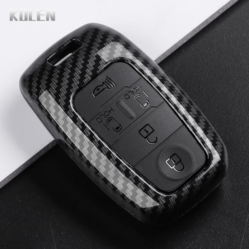 Car Key Cover Compatible with Kia Sportage Cerato Optima K2 K3 K4 K5 Rio Picanto Soul Sorento Sedona – Carbon Fiber Style