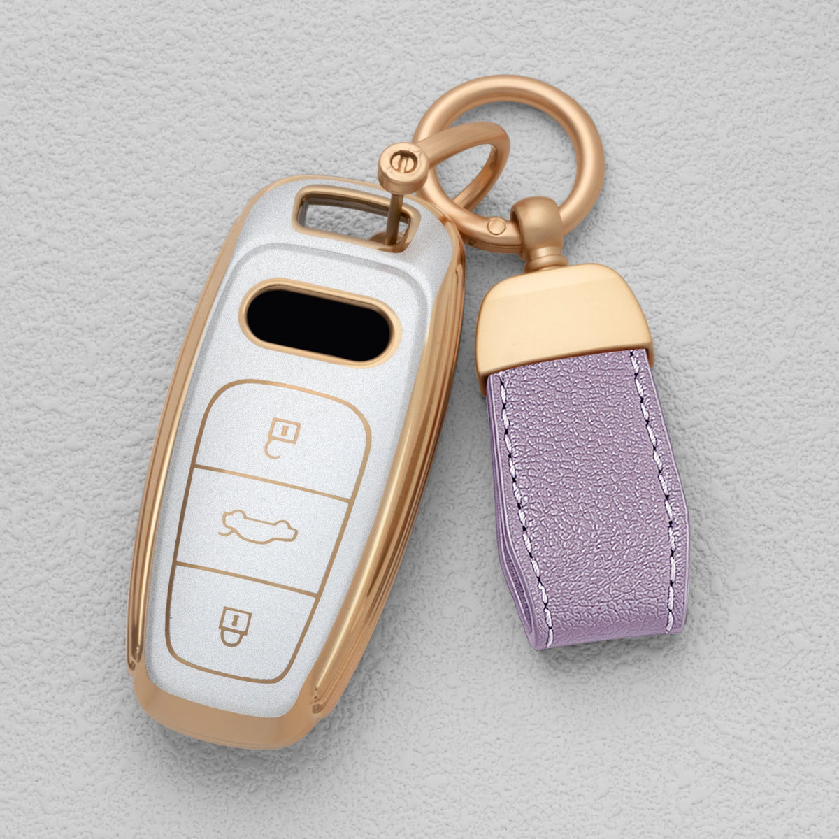 Quicksand Gold TPU Car Key Fob Cover for Audi A3, A4, A6, A7, A8, S8, Q7, Q8, SQ8 & e-tron – B9, C8, D5, 4K – 2018–2021