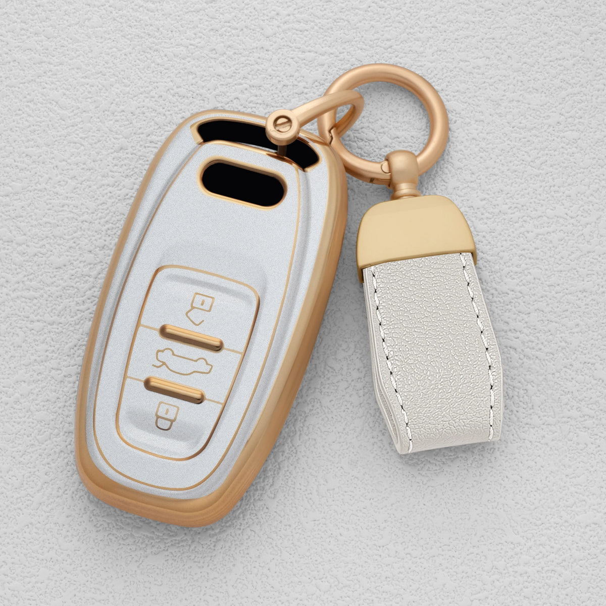 Quicksand Gold TPU Car Key Fob Cover for Audi A1, A3, A4, A5, A6, A7, A8, Q3, Q5, Q7, Q8, RS3, S4, S5, S7 & TT – 8P, B8, B9, C7, C8, D5, 4M