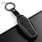 Car Key Cover Compatible with BYD Han EV Tang DM Qin Plus Song Pro Max Yuan Dolphin E2 – Carbon Fiber Style