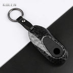 Car Key Cover Compatible with Mercedes-Benz C E S Class GLC GLB CLA CLS W223 W214 W206 X254 S400 S450 S480 – Carbon Fiber Style