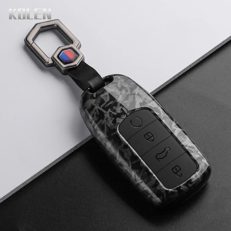 Car Key Cover Compatible with Chery OMODA 5 C5 Tiggo 7 8 Pro Max Tiggo 7 8 Plus Arrizo 5 Plus – Carbon Fiber Style