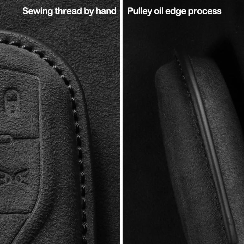 Suede Car Key Fob Cover Compatible with Citroen C1, C2, C4, Cactus, C6, C8, C3-XR, Picasso, Grand