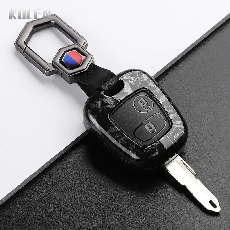 Car Key Cover Compatible with Citroen C1 C2 C3 C4; Peugeot 107 206 207 307; Toyota Aygo – Carbon Fiber Style
